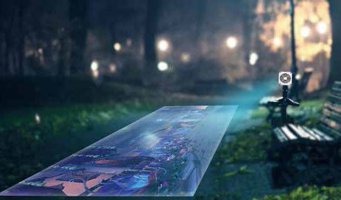 Harga yang bagus 1000lm Portable 3D Mini Pico Projector Untuk Kamar Tidur Taman 120 Inch Waterproof on line